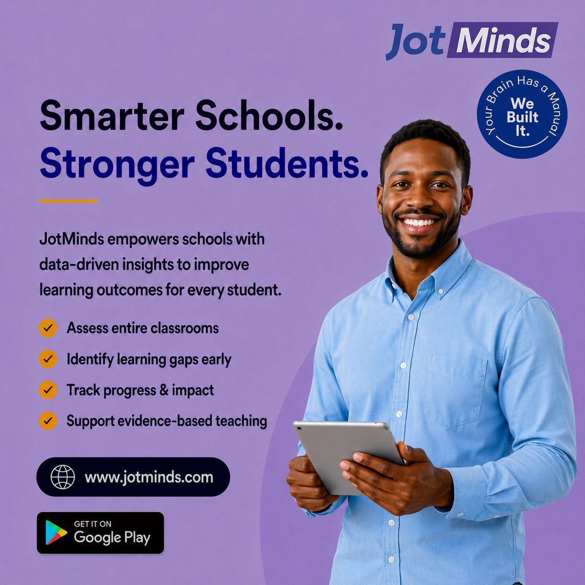JotMinds's tweet photo. Great teaching starts with understanding how each student thinks and learns.
Spot gaps early. Track real progress. 👉️ https://t.co/TCzixiOgMH https://t.co/OLmwB7wVsB