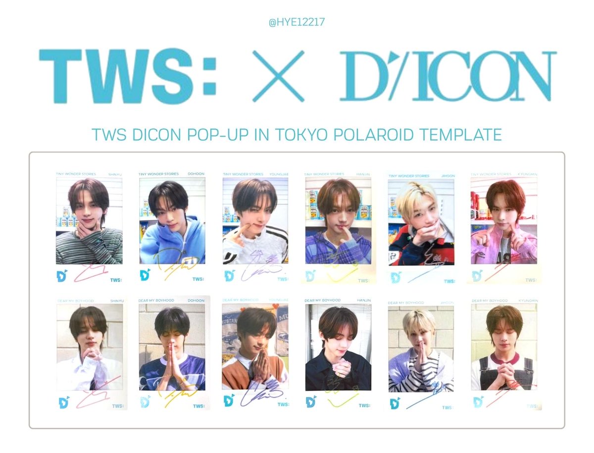 hye12217's tweet photo. TWS DICON POP-UP IN TOKYO PHOTOCARD TEMPLATE
COLLECTOR'S CARD / POLAROID

#TWS #SHINYU #DOHOON #YOUNGJAE #HANJIN #JIHOON #KYUNGMIN
#투어스 #신유 #도훈 #영재 #한진 #지훈 #경민 https://t.co/XooyImpjWG