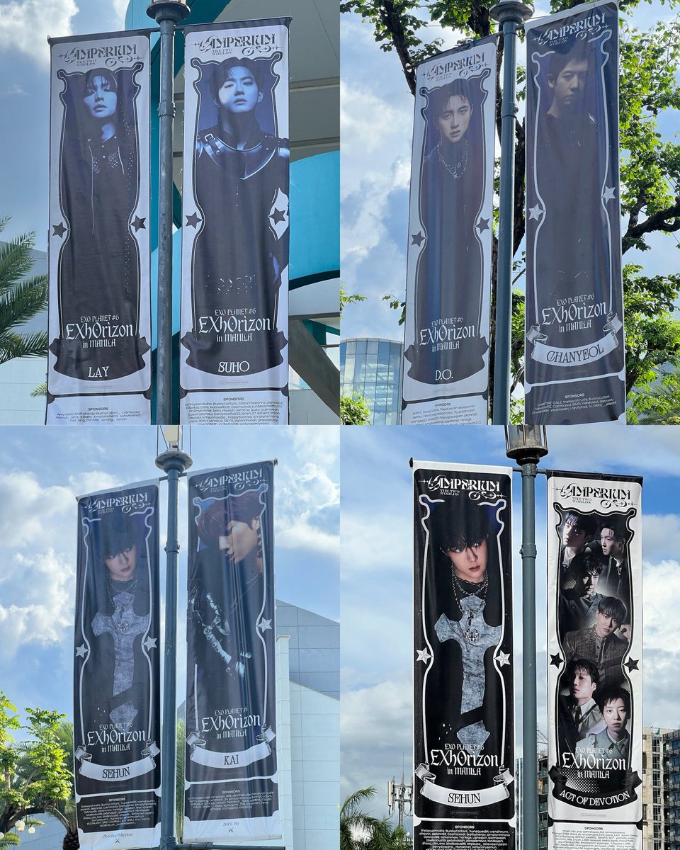 philconcerts's tweet photo. Totoong totoo na sya! From one day to DAY 1 🩶 EXO banners spotted around the MOA as EXO-L gear up for #EXhOrizoninMANILA Day 1 tonight at the MOA Arena!

Presented by @pulpliveworld https://t.co/tlrPDVeBsU