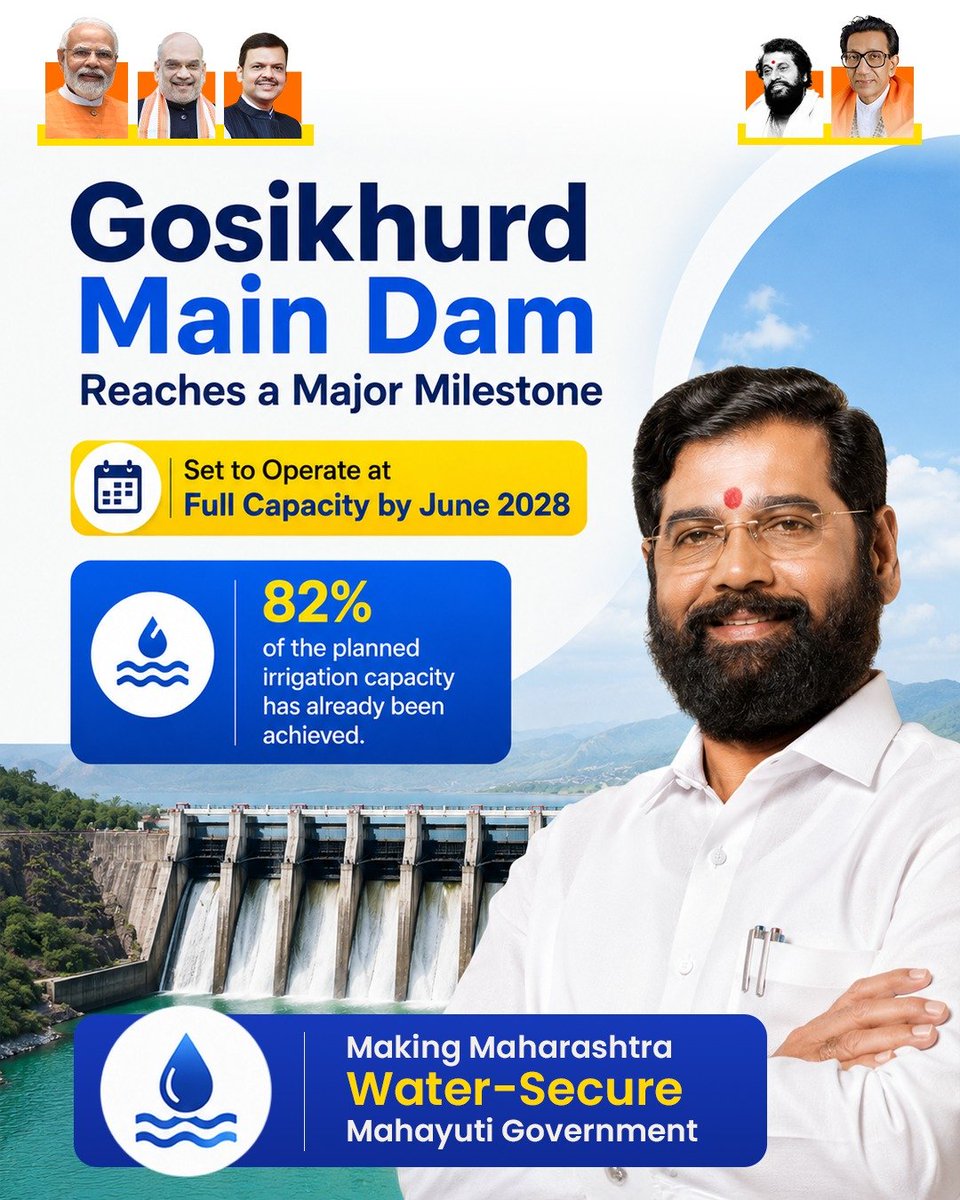 Dr_onX's tweet photo. Vidarbha is rising! The landmark progress of the Gosikhurd Dam ensures that our lifeline project is quickly approaching full capacity. A big thank you to the Mahayuti government for prioritizing this region. @mieknathshinde 🔥 https://t.co/KvbKOetwv9