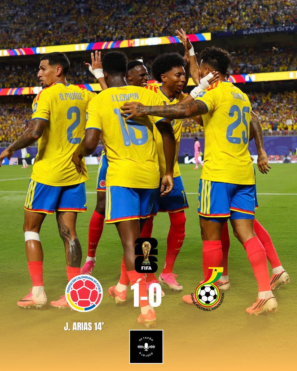 DeTaconALoLoco's tweet photo. 🔚 FINAL | 🇨🇴 COLOMBIA 1-0 GHANA 🇬🇭 

✅ Colombia hace los deberes y gana por la mínima a Ghana en un partido muy dominado por la selección cafetera. 

🏆 MVP: JHON ARIAS  

#mundialdefútbol2026 https://t.co/ixw9cKmpr3