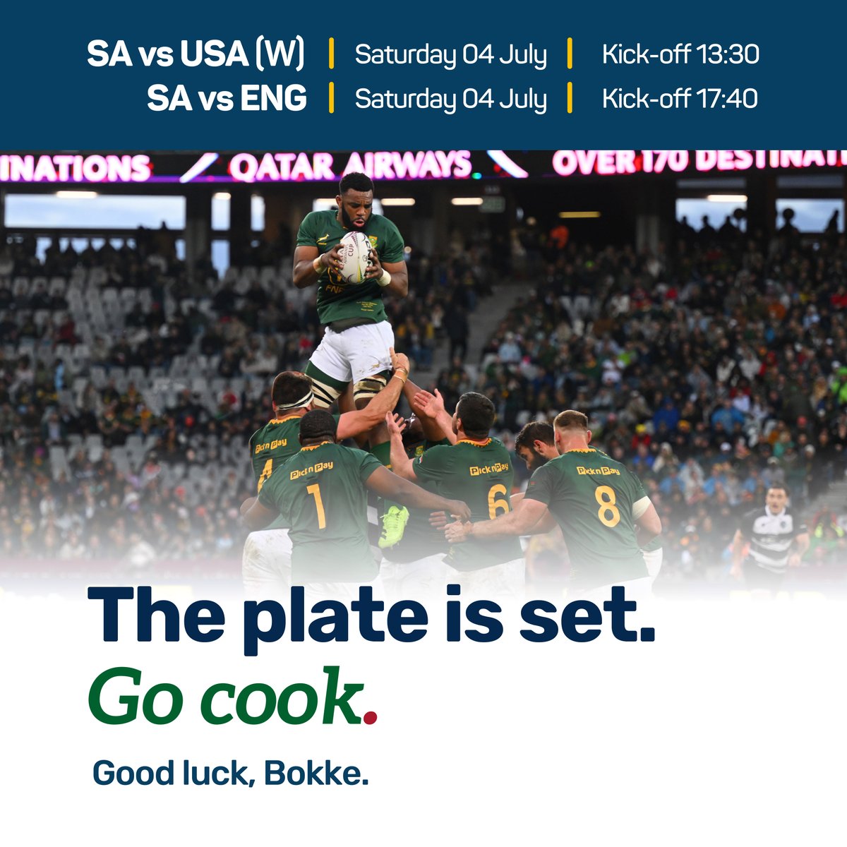 PicknPay's tweet photo. Let us handle the groceries while you handle the gees. βSchedule your order on @picknpayasap and chill. β
Shop in-store, online, and on Pick n Pay asap! for all your match day supplies - https://t.co/wUKjHyjxcQβ
#PicknPay #ComeHomeToPicknPay https://t.co/4bmjwZs0gS
