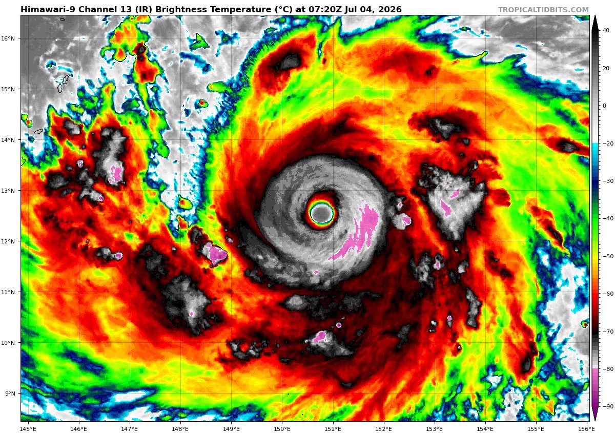 eyewallwx's tweet photo. 4 images from Category 5 #typhoon #Bavi churning over the western Pacific. https://t.co/pWVh8RnrL9