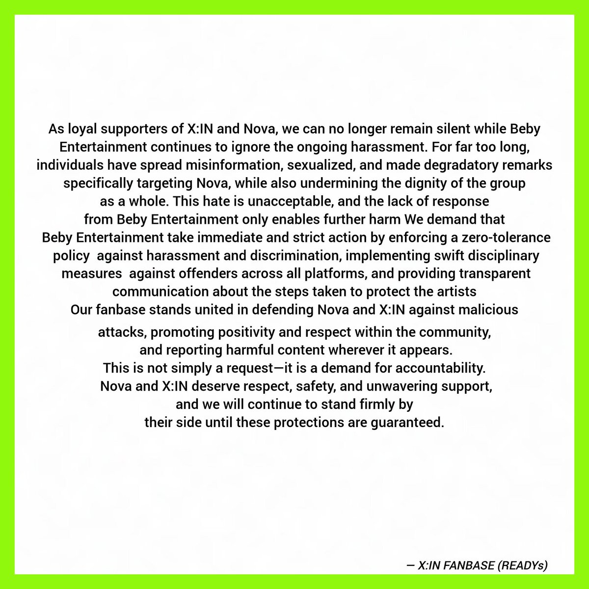 ARIA_POP_BASE's tweet photo. Nova is just as important as any other member of X:IN. Protect her and take responsibility.
#XIN #PROTECT_XIN #PROTECT_NOVA #BEBYTAKEACTION @BeByent https://t.co/bfyc3lgttJ