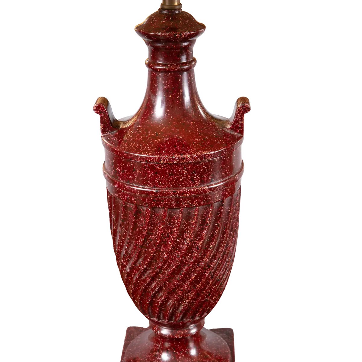 Fine_Antiques's tweet photo. Classical urns reborn as table lamps in faux porphyry—veined, volcanic tones that bring a museum-like calm to mantels and side tables. Perfect for considered interiors that favour quiet, flattering light. #antiques #HomeDecor Tap the link in bio. https://t.co/pzitMNQ9Xq