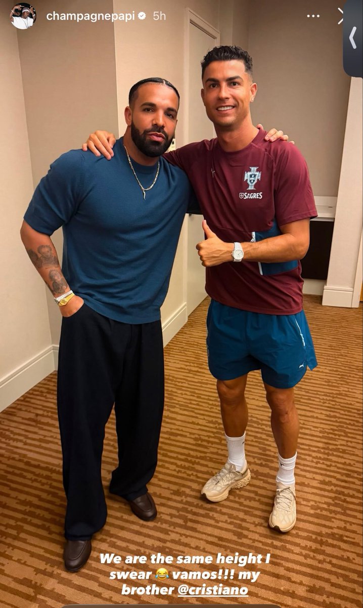 itzbasito's tweet photo. Drake &amp; Ronaldo in Canada 🐐 https://t.co/m6lMXIxaR5