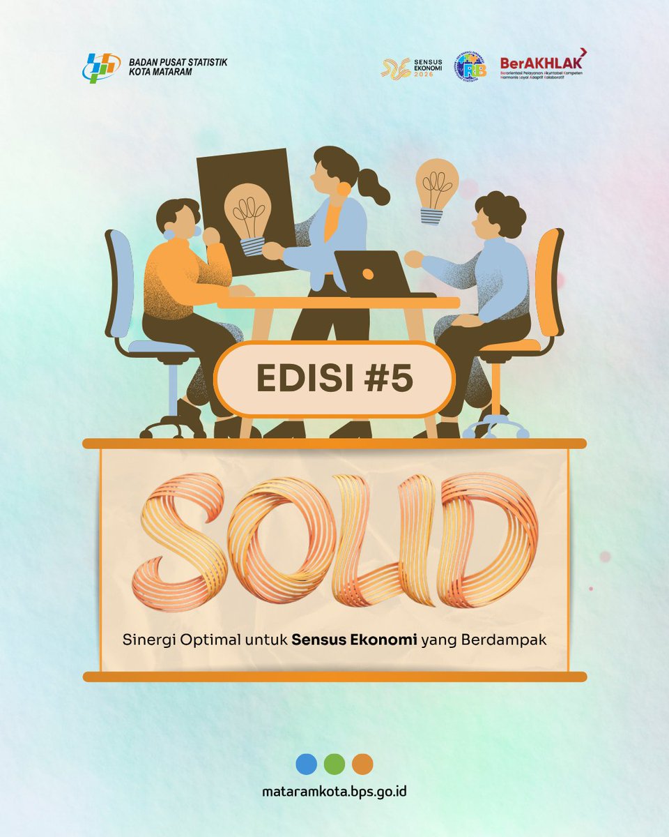 bpskotamataram's tweet photo. Halo Sobat Data

SOLID #5 hadir sebagai ruang informasi Sensus Ekonomi 2026 BPS Kota Mataram. Melalui SOLID, kami akan membagikan berbagai kegiatan seputar SE2026, mulai dari persiapan, koordinasi, kolaborasi, hingga pelaksanaan lapangan. 

#SensusEkonomi2026
#HumasBPSMataram https://t.co/LF9ZSNO4Xg