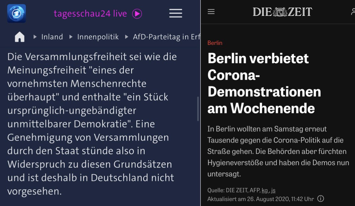 rosenbusch_'s tweet photo. Die Tagesschau zitiert das BVerfG zur Versammlungsfreiheit.

Das wäre ihr 2020-2022 sicher nicht passiert.

https://t.co/k2nsVal51M https://t.co/BCyD7zeLGV