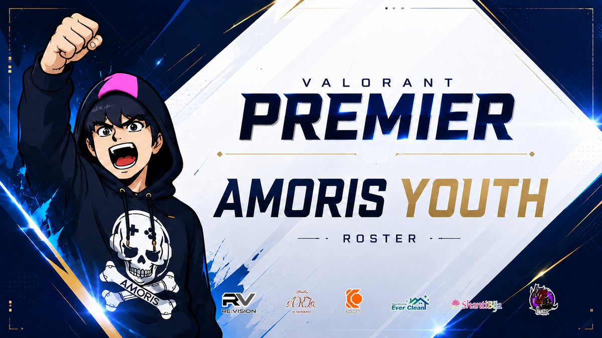 Clan_AMORIS's tweet photo. AMORIS 🏴‍☠️ #VALORANT
📅 7.4 PREMIER CONTENDER
━━━━━━━━━━━━━━
AMORIS YOUTH ROSTER
━━━━━━━━━━━━━━
🔹 kiritonomatuei | @kiritonomatuei 
🔹 parm | @loveparmvlrt
🔹 cqty | @cqtyvlrt 
🔹 るどるふ | @RUDORUFU1018
🔹 pasf | @f2kops
🔹 tier | @Tier_ssr
COACH
🔸 YUKUTo | @YUKUTo_coach

この度、tierss | @Tier_ssr がAMORIS YOUTHへ加入いたしました🔥
新たな仲間を迎え、VALORANT PREMIER CONTENDERへ挑みます。
温かいご声援をよろしくお願いいたします！
#eスポーツ #VCT #Premier
#立川 から #世界 へ🌎