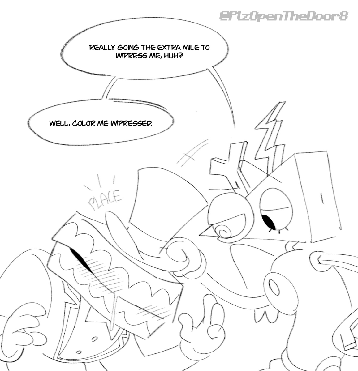 PlzOpenTheDoor8's tweet photo. [Part 1: Fatal Error] According to Goose, the stupid sauce apparently makes you lustful...

[1/2] // #TADCNSFW #GenitalCircus https://t.co/c2HTuUBVW0