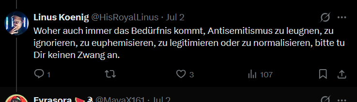 Henrick117's tweet photo. @HisRoyalLinus @MayaX161 @HeyImJanni Du wirst ihm hier vor, Antisemitismus zu leugnen. https://t.co/9Mdi6r9I1G
