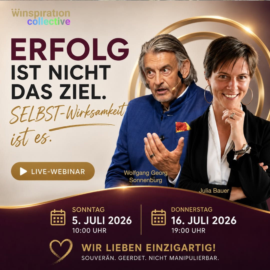 wsonnenburg's tweet photo. Wenn es für Sie passt, seien Sie gerne dabei.
Ist zwar gratis aber dennoch wertvoll.
Nutzen Sie gerne auch die anschließende F&A Session für Ihre persönliche Engpass-Frage!

....
Die eigentliche Frage lautet:
Führt dein Weg zu mehr Lebendigkeit – oder kostet er dich jeden Tag ein Stück davon?
📷 Gratis Winspiration®LIVE
📷 Sonntag, 5. Juli | 10:00 Uhr
📷 Donnerstag, 16. Juli | 19:00 Uhr
Wir lieben EINZIGARTIG!
Souverän. Geerdet. Nicht manipulierbar.
Ein Leben, das sich endlich nach echt anfühlt.
Entscheidungen aus innerer Klarheit.
Wach genug, die Dynamik des Lebens zu erkennen.
Frei genug, sie zu gestalten.
📷 Hier kannst du dich gratis anmelden:
https://t.co/FfORS9Vsoz
📷 Wir freuen uns darauf, dich LIVE begrüßen zu dürfen.