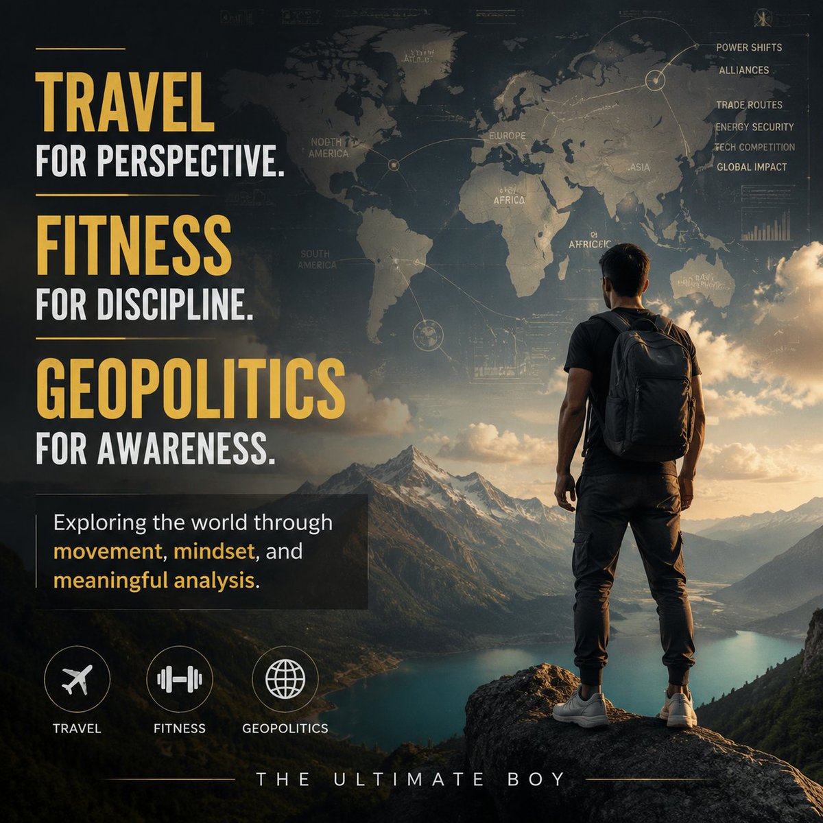 TheUltimateBoy's tweet photo. Travel for perspective. Fitness for discipline. Geopolitics for awareness. Exploring the world through movement, mindset and meaningful analysis. https://t.co/1BjlRjM4hr