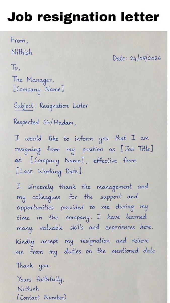 EnglishIearning's tweet photo. Job resignation letter https://t.co/9DvlBBjswL