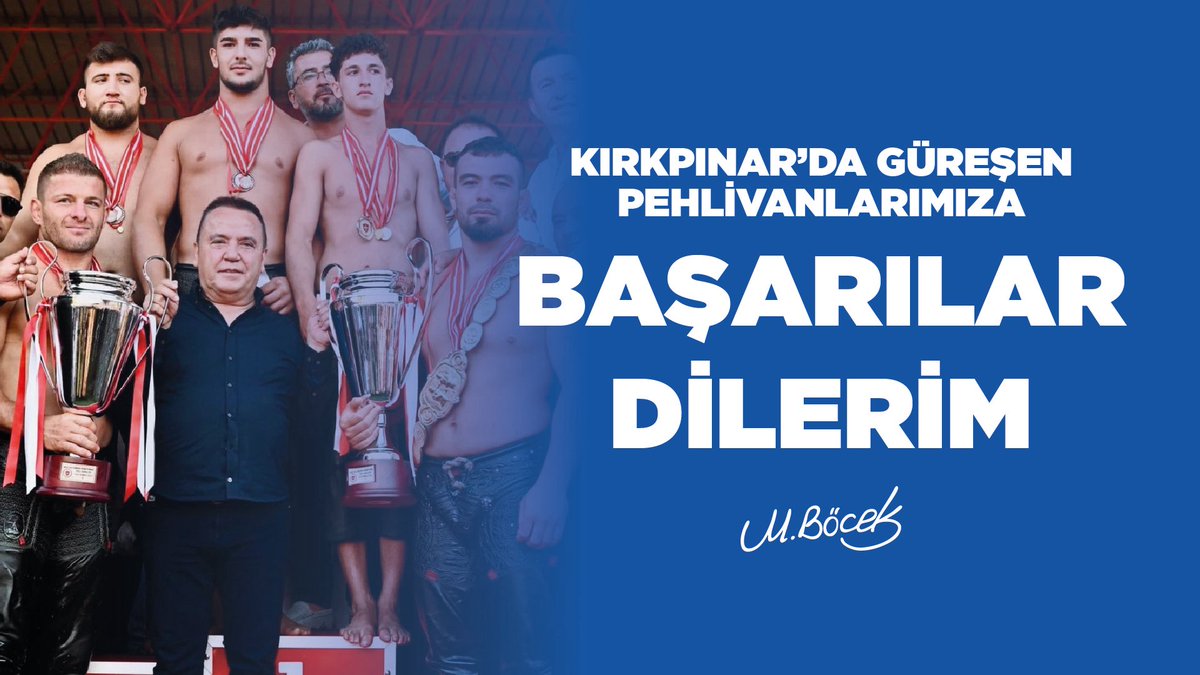 BocekMuhittin's tweet photo. Her zaman olduğu gibi sporun ve sporcunun yanında olan biri olarak Ata sporumuz güreşi bugünlere taşıyan kıymetli pehlivanlarımıza, onları yetiştiren ailelerine ve hocalarına, destek veren sponsorlara, güreş ağalarına ve emeği geçen tüm kurum ve kuruluşlara teşekkür ediyorum.

Gazi Mustafa Kemal Atatürk’ün, “Ben sporcunun zeki, çevik ve aynı zamanda ahlaklısını severim” sözünü rehber edinerek, tüm pehlivanlarımızın başarılarla dolu bir Kırkpınar geçirmelerini temenni ediyorum.

Er meydanına çıkacak tüm güreşçilerimize güç, kuvvet ve başarı diliyor; Allah’tan kendilerine derman ve kolaylık vermesini temenni ediyorum.