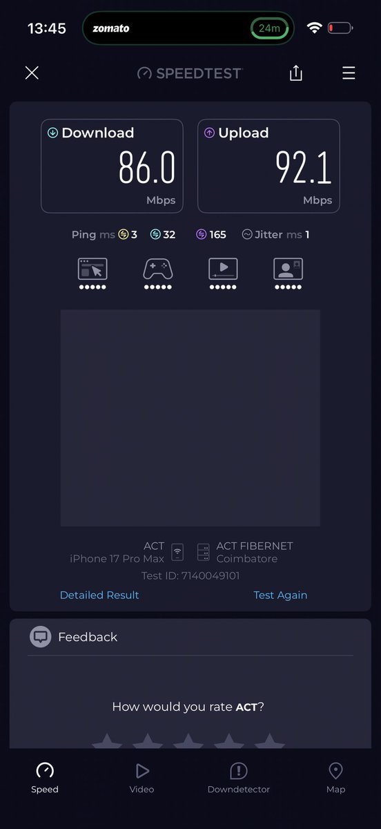 amuleyescream's tweet photo. What is this? @ACTFibernet I pay Rs.1400 monthly for 350Mbps but in the end after the issue was resolved im not getting anything more than 100mbps. i have checked it multiple times. kindly resolve this issue https://t.co/oNAW10Nt80
