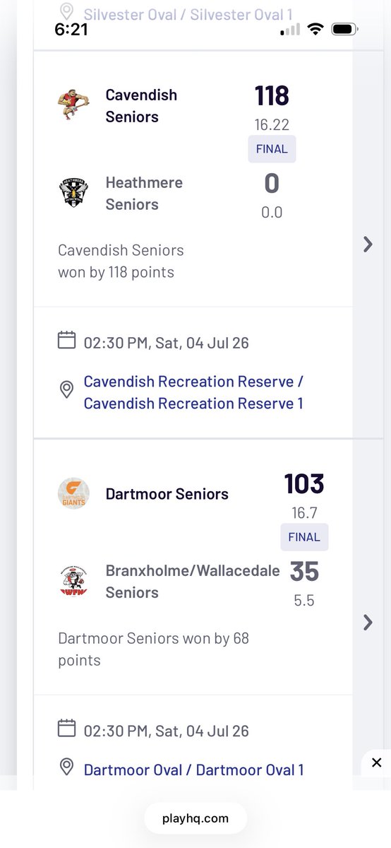 DandyAndy_'s tweet photo. Only the @swdfnl playing out west this w/e and top team Dartmoor downed 2nd placed Branxholme Wallacedale by 68p. Leading goal kicker Christian Howlett booted 7 goals. Elsewhere Cavendish def Heathmere who didn’t score, and Tyrendarra and Westerns scored big wins #CountryFooty https://t.co/4rDoG0vXub