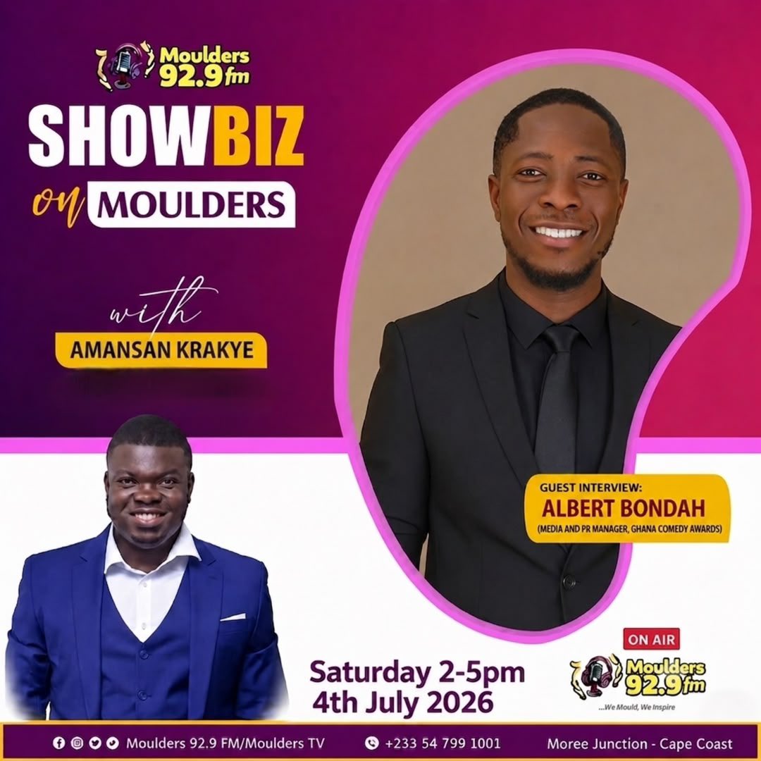 gh_comedyawards's tweet photo. Cape Coast, we are live on your radio today. Join our Media &amp; PR Manager @albert_bonda as he dives into the GCA2026 conversation. Don't miss it 🎭❤🥂

#GCA2026
#GhanaComedyAwards 
#highlightseveryone 
#ghana https://t.co/kLlrtlDlD9