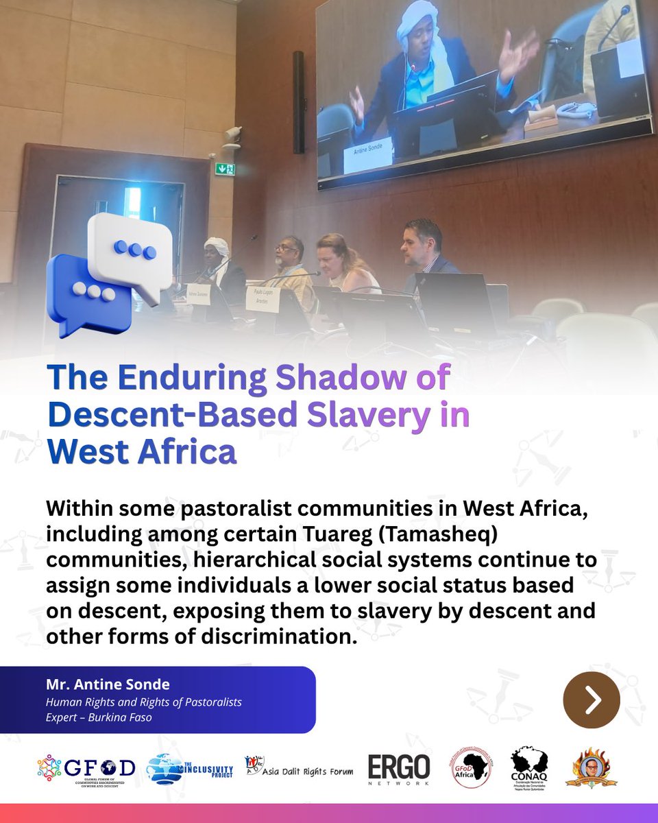 CastoutSlavery's tweet photo. Global experts and grassroots leaders united to call for a UN CERD General Recommendation to eliminate this systemic injustice and close the legal gaps that let human rights violators slip through. ✊

#HumanRights #EndDiscrimination #CERD #GFOD https://t.co/LPV8CqGevB