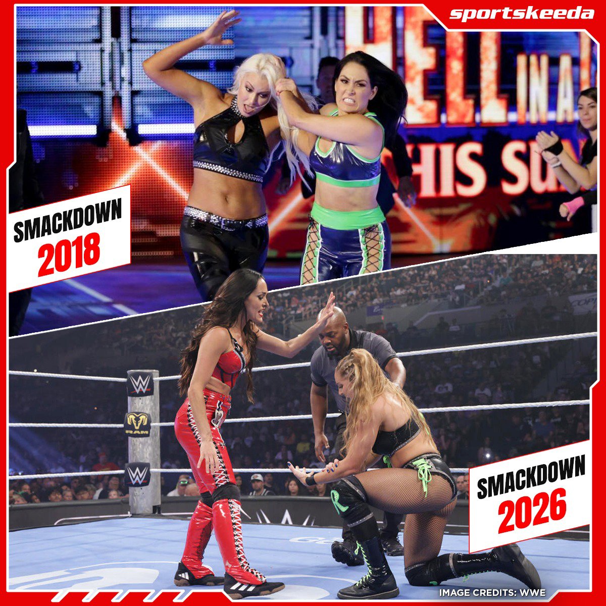 SKWrestling_'s tweet photo. Brie Bella returned to the singles competition for the first time in almost eight years on SmackDown. https://t.co/3dqNpv2VWq