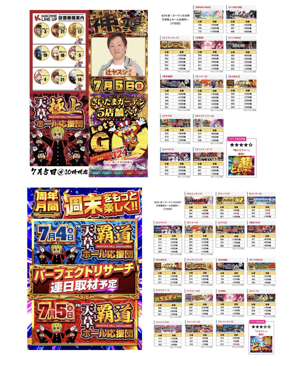 7/5埼玉・東海の企画‼️ 天草超絶ホール応援団 🚩やすだ朝霞 天草極上