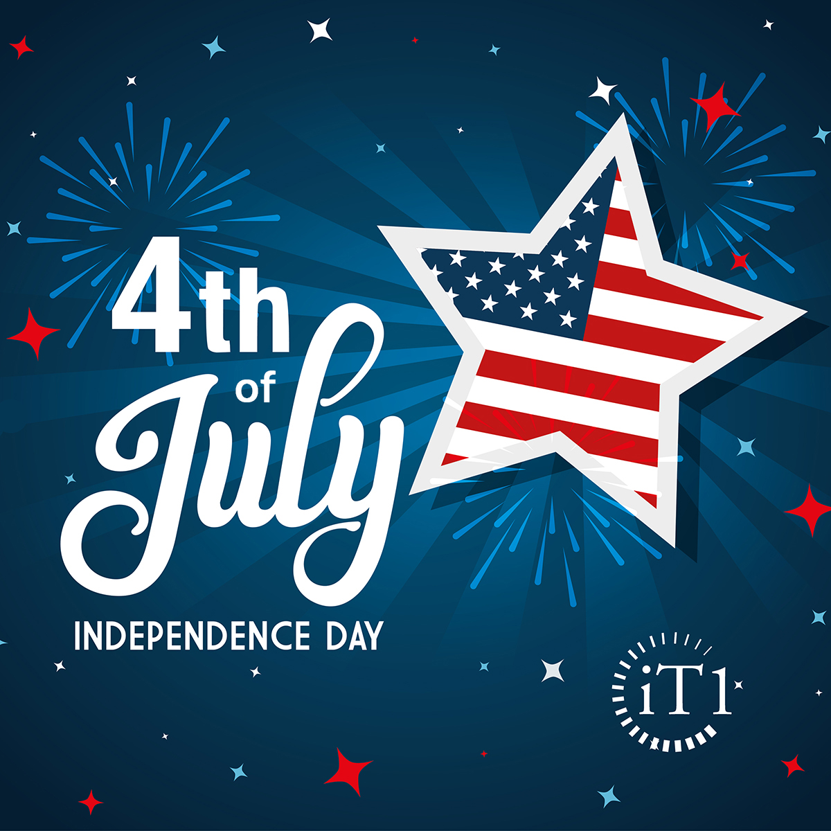iT1Solutions's tweet photo. As we celebrate the birth of our nation today, we at iT1 honor the spirit of innovation and progress that has shaped America into what it is today. From all of us at iT1, Happy Independence Day! 

#FourthOfJuly #IndependenceDay #FourthOfJuly2026 https://t.co/0qsmvbKtvy