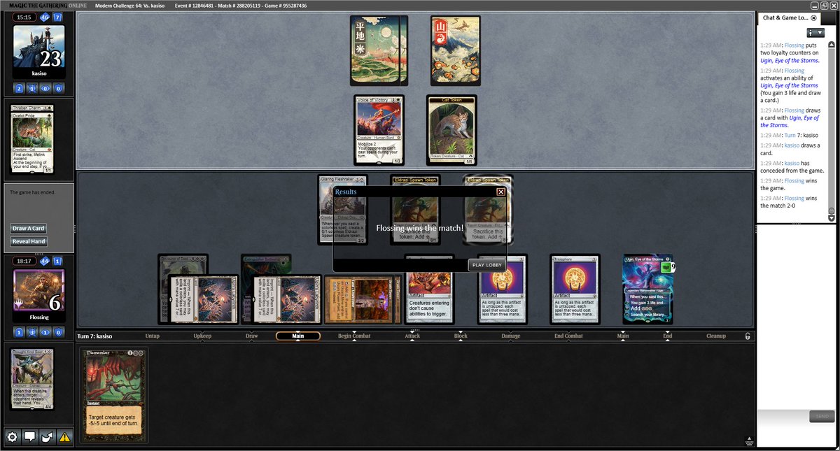 mickeycushing's tweet photo. Won the Modern challenge on Tron🤖! Trinisphere was just okay, still not sure what the best build is 🤔. #mtg #modern #tron #mtgo https://t.co/Sk6sQ2G2Ly