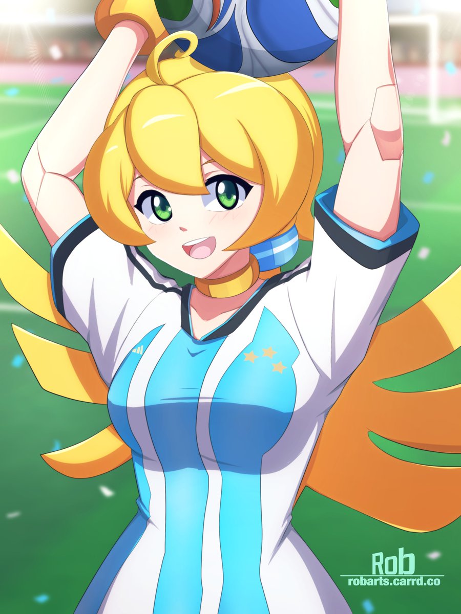 Robmk92's tweet photo. ✨A Shining Angel ✨

Continuing with the soccer-themed Reploid gals, here comes Cinnamon~ https://t.co/Bes154MaU2