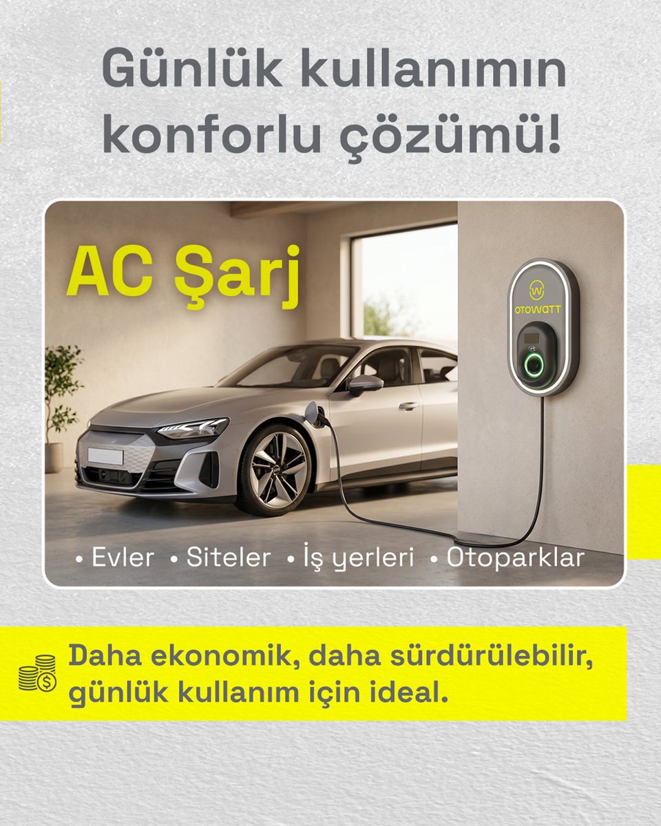 otowattcharging's tweet photo. Elektrikli araçlarda “en hızlı” şarj seçimi her zaman “en doğru” seçim olmayabilir. 🔋🚗
Peki AC ve DC şarj arasındaki fark tam olarak ne? Hangi kullanım senaryosunda hangisi tercih edilmeli? Gelin, doğru şarj çözümünü birlikte inceleyelim.
Detayları öğrenmek için kaydırabilir, blog yazımızın tamamına ulaşmak için hikayelerimize göz atabilirsiniz. ✍💻📢
Kaydetmeyi ve paylaşmayı unutmayın. ✅ 📣

#OtowattBlog #ACŞarj #DCŞarj #Şarjİstasyonu #ElektrikliOtomobil
