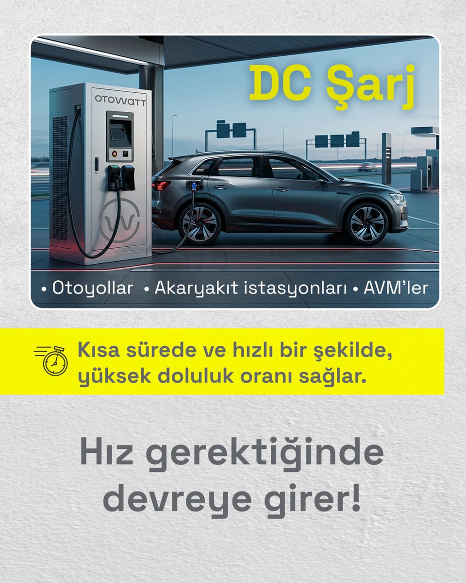 otowattcharging's tweet photo. Elektrikli araçlarda “en hızlı” şarj seçimi her zaman “en doğru” seçim olmayabilir. 🔋🚗
Peki AC ve DC şarj arasındaki fark tam olarak ne? Hangi kullanım senaryosunda hangisi tercih edilmeli? Gelin, doğru şarj çözümünü birlikte inceleyelim.
Detayları öğrenmek için kaydırabilir, blog yazımızın tamamına ulaşmak için hikayelerimize göz atabilirsiniz. ✍💻📢
Kaydetmeyi ve paylaşmayı unutmayın. ✅ 📣

#OtowattBlog #ACŞarj #DCŞarj #Şarjİstasyonu #ElektrikliOtomobil