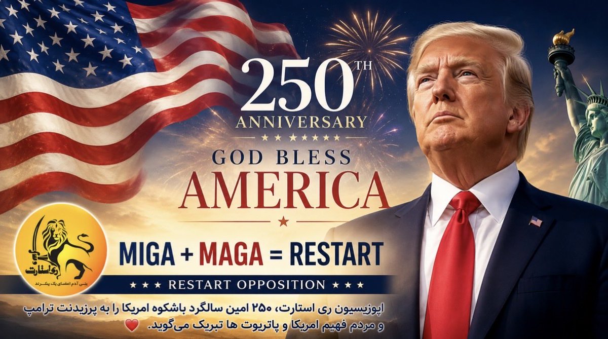 l_am_Rumi's tweet photo. The Restart Opposition congratulates President Trump, the American people, and the patriots on the magnificent 250th anniversary of America ❤️ https://t.co/tWSXuxPjAY