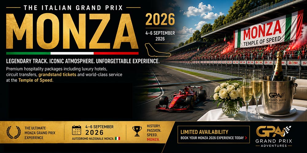 GPF1Adventures's tweet photo. Enjoying the action at Silverstone this weekend?

Why not make your next F1 experience one to remember at the legendary Italian Grand Prix? 🇮🇹

Find out more: https://t.co/eBvwcuecuj

#ItalianGP #Monza #Formula1 #F1 #MonzaGP #GrandPrix #VIPHospitality #Motorsport #F1Travel https://t.co/bV48uECM4U