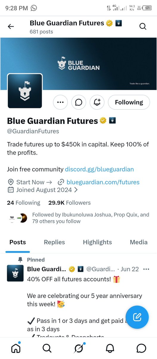 Mastermind5620's tweet photo. @Theproparena @GuardianFutures @Joshuaibuk8849
 
@ashley_forex.
@oloeet
 all tasks required done  ,friends tagged to this. https://t.co/WiiHCUpndD