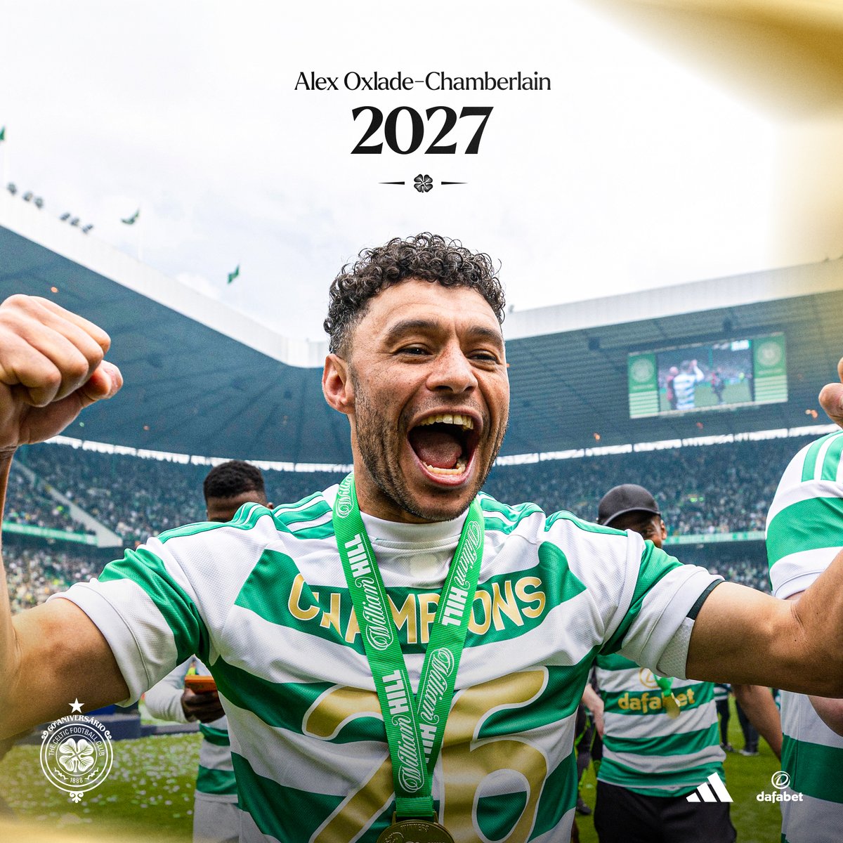 CelticFC's tweet photo. ✍️ 🐂 Celtic Football Club are delighted to announce that Alex Oxlade-Chamberlain has signed a new one-year deal with the club.

More info below ⤵️

#CelticFC🍀