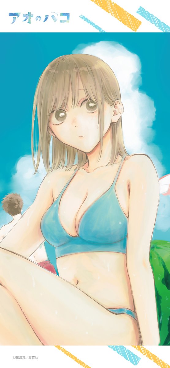 aonohako_PR's tweet photo. 猪股大喜役のS.Cさんのご要望にお応えし、
2024年WJ38号の扉絵イラストもスマートフォン壁紙にしてプレゼントしちゃいます🎁
ぜひお使いください！

🟦次号、WJ32号の『アオのハコ』はいよいよクライマックスへ…！
📚最新コミックス26巻現在発売中！
��ちらもぜひチェックを✅

#アオのハコ https://t.co/iH71TSpv8l
