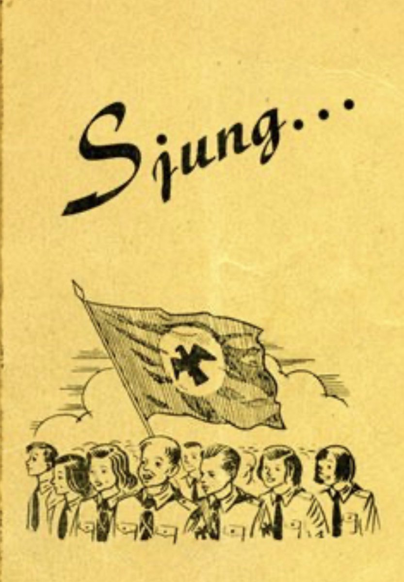 JesperIngre's tweet photo. Flygarstatyn av Carl Milles restes 1931 för att hedra omkomna flygpionjärer. 

Samma år grundade Socialdemokraterna sin barn- och ungdomsorganisation. Den finns än idag och heter Unga Örnar. Detta är omslaget till deras sångbok från 30-talet.

Apropå ”fascistisk estetik”. https://t.co/d5BeuYas7B