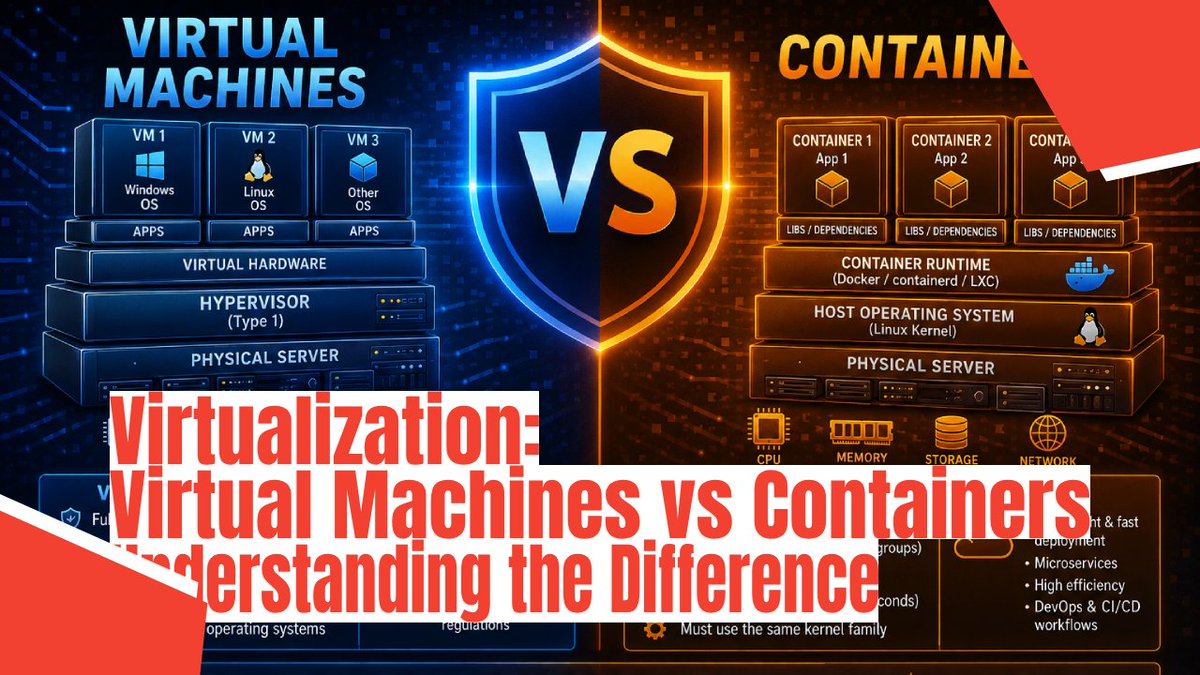 TechieTape's tweet photo. Virtualization: Virtual Machines vs Containers – Understanding the Difference
https://t.co/PQ8Qwhv7eY https://t.co/XHKxpJ9AlM