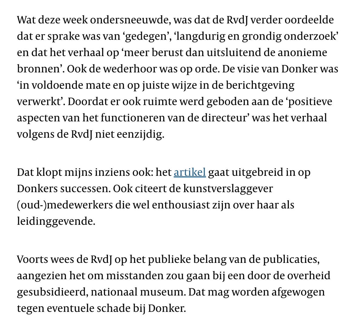 Kits_1975's tweet photo. Over het ontslag van Donker bij het Fotomuseum. Ik ken  ex-medewerkers die aan dat artikel hebben meegewerkt en onderstaande lijkt mij een juiste conclusie. Anonieme bronnen zijn niet per definitie onwaar. 
Of de ontslagprocedure technisch goed is verlopen is een ander verhaal. https://t.co/eL7X7TPmY3