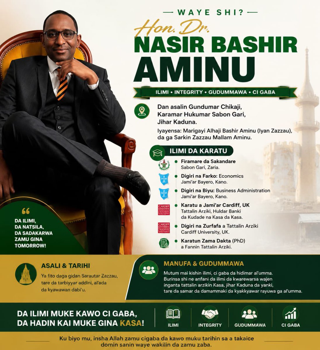 Ubando001's tweet photo. Having Dr. Aminu Nasir Bashir @AminuEcon on the ballot is truly a blessing and a game changer for the good people of Sabon Gari/Zaria Federal Constituency. It is a strong indication that quality representation and the true dividends of democracy will be delivered to the people. https://t.co/op5MxJ3yuD