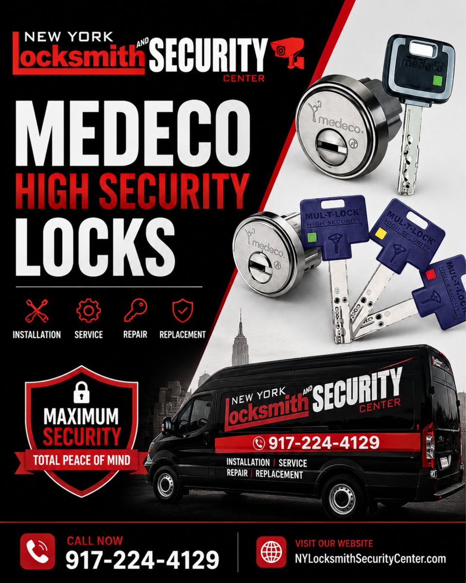 lockSecCenterNY's tweet photo. Medeco High Security Locks in NYC

N Y Locksmith and Security Center installs Medeco High Security Locks in NYC for trusted property protection.

📞 Call (917) 224-4129 to discuss your security requirements.

#medeco #highsecuritylocks #commerciallocksmith #nyclocksmith https://t.co/1ZQKd5HqqL