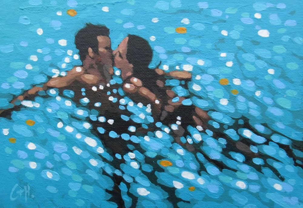 franch_laura's tweet photo. Hoy te invito a disfrutar del veraniego trabajo  del pintor británico Gordon Hunt (Nottingham, 1958). Su obra es una celebración absoluta del sol, el aguas y las vacaciones. Creo que te gustará.

👇🏻Hilo. https://t.co/xU3kx1b1iI