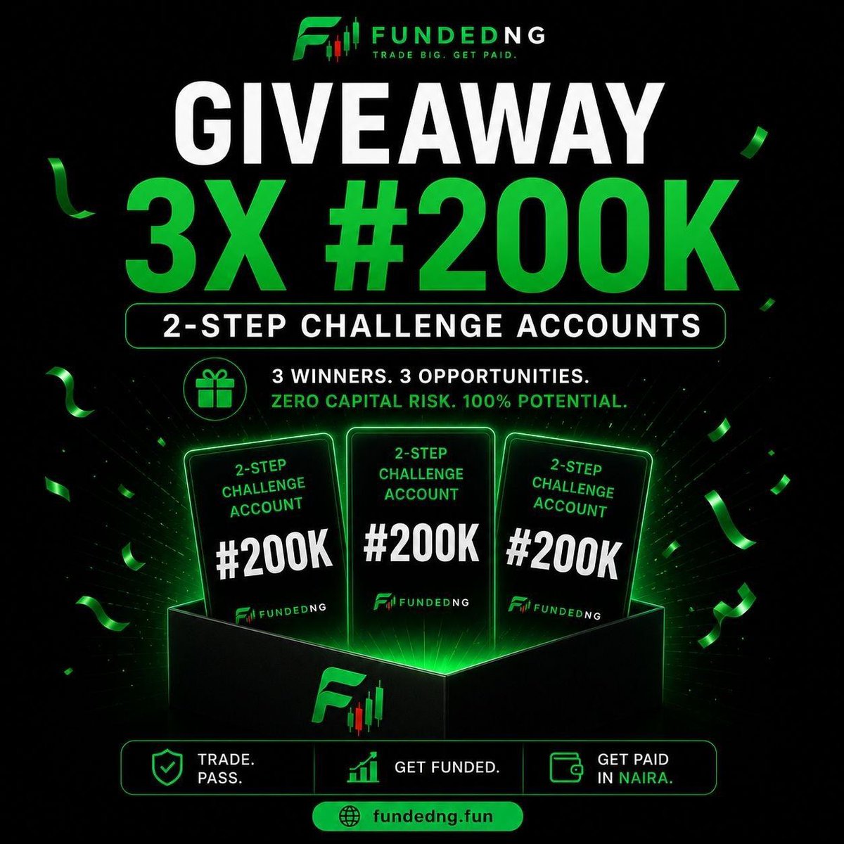 meeksese's tweet photo. 🚨 GIVEAWAY ALERT 🚨

We’re giving away 3x ₦200K 2-Step Challenge Accounts 🔥

No capital? This is your chance to get funded 🇳🇬

To enter:

✅ Follow @funded_ng
✅ Follow "@meeksese 
✅Join our discord https://t.co/33AzFmtFfk
✅ Like + Repost
✅ Tag 2 traders
✅ Comment “I’m ready to get funded” 👇

Drop all proof in the comment section to stand a chance to win a challenge 

Start here: https://t.co/W2ZsujWDTD