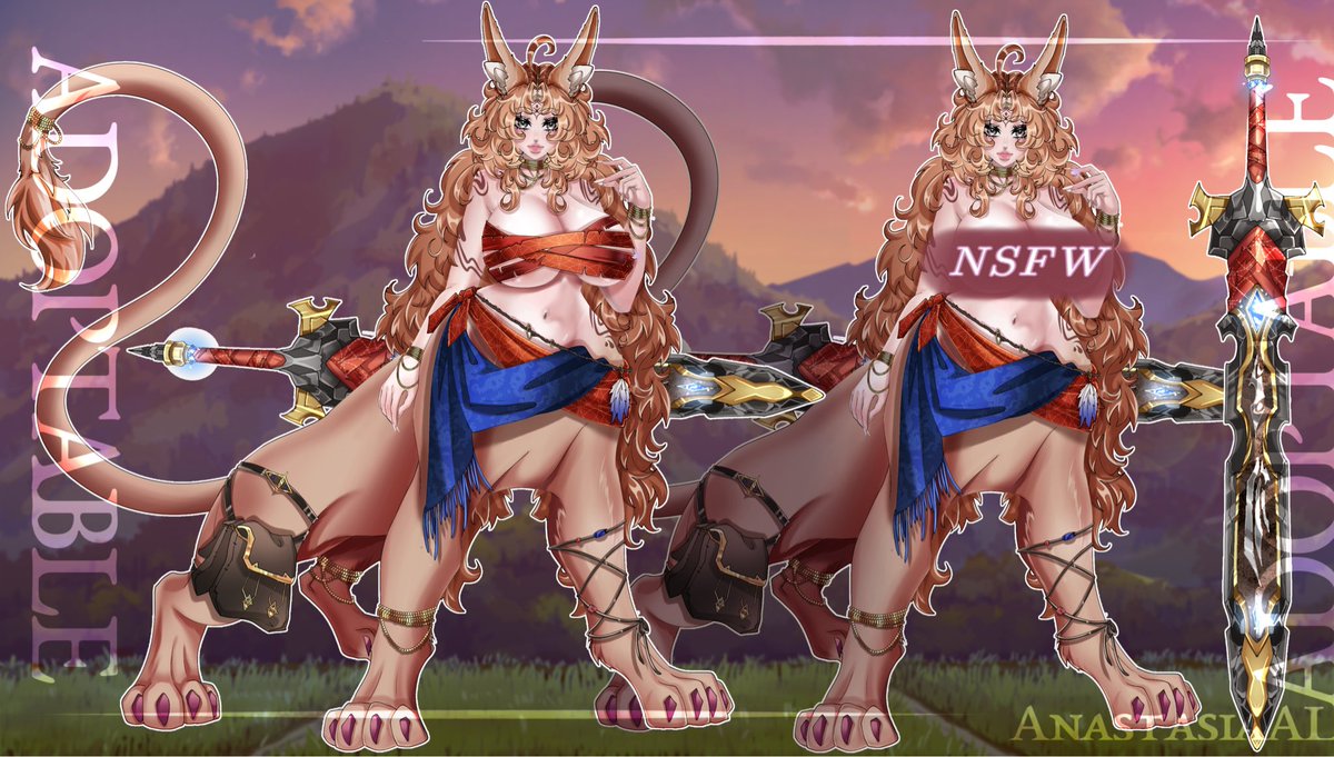 AnastasiaAL_art's tweet photo. Adventurer lioness ⚔️
#adoptable #aucion #lion #dnd https://t.co/IZ8hIPk0DV