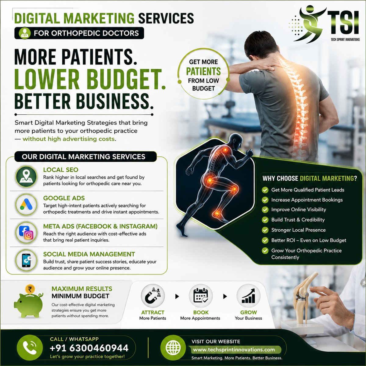 Tech_Sprint_Inv's tweet photo. 🦴 Grow Your Orthopedic Practice with Smart Digital Marketing! 📈
📞 Call / WhatsApp: +91 6300460944
Smart Marketing. More Patients. Better Business.
#OrthopedicDoctor #OrthopedicClinic #HealthcareMarketing #MedicalMarketing #DigitalMarketing #DoctorMarketing #GoogleAds #MetaAds https://t.co/bfUW7ukafQ
