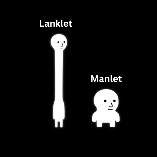 Leftcurveit's tweet photo. The direct opposite of "Manlet" is a Lanklet in internet slang. The tweet below the guy calls myron a "lanklet" 

It's a commonly used word and should be the best beta to manlet??? https://t.co/BbGrpWEheN