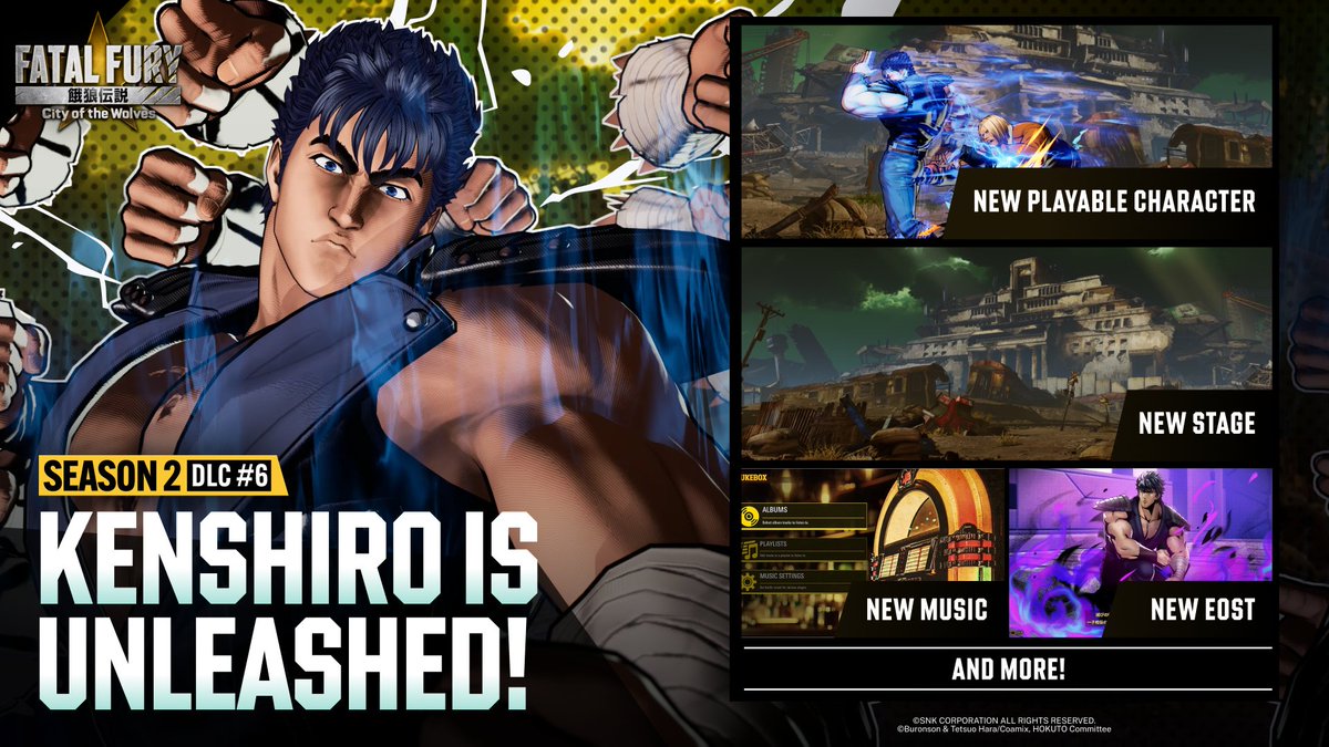 FATALFURY_PR's tweet photo. Kenshiro takes over FATAL FURY: City of the Wolves 💪 

#FatalFury #Kenshiro https://t.co/4AJHxba9Kz