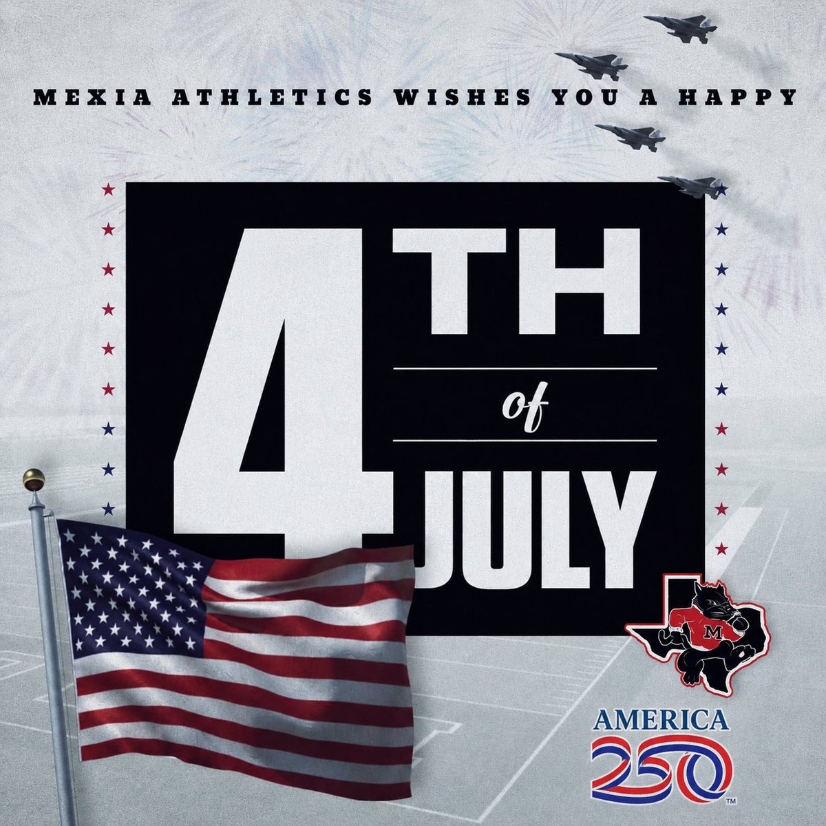 Mexia_Athletics's tweet photo. Celebrating America for 250 Years! Happy 4th of July!🇺🇸 https://t.co/agKZgenllm