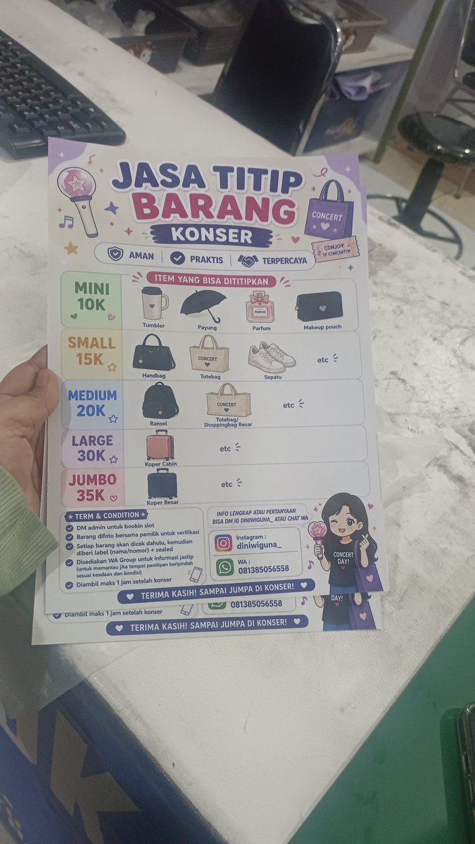 wiguna_dini's tweet photo. Day 1 jastip barang di JNJM Fanmeeting Duality, makasih kakak yang sudah percaya 😍🥰

Btw besok lanjut aku buka jastip barang ya .. 

Yuukk book slot buat besok biar kalian ngedatenya gak ribet

#JNJMFanmeeting 
#DualityJNJM 
#jastipbarang 
#Fanmeeting
#konser 
#Jakarta https://t.co/o5hy2i3dyy