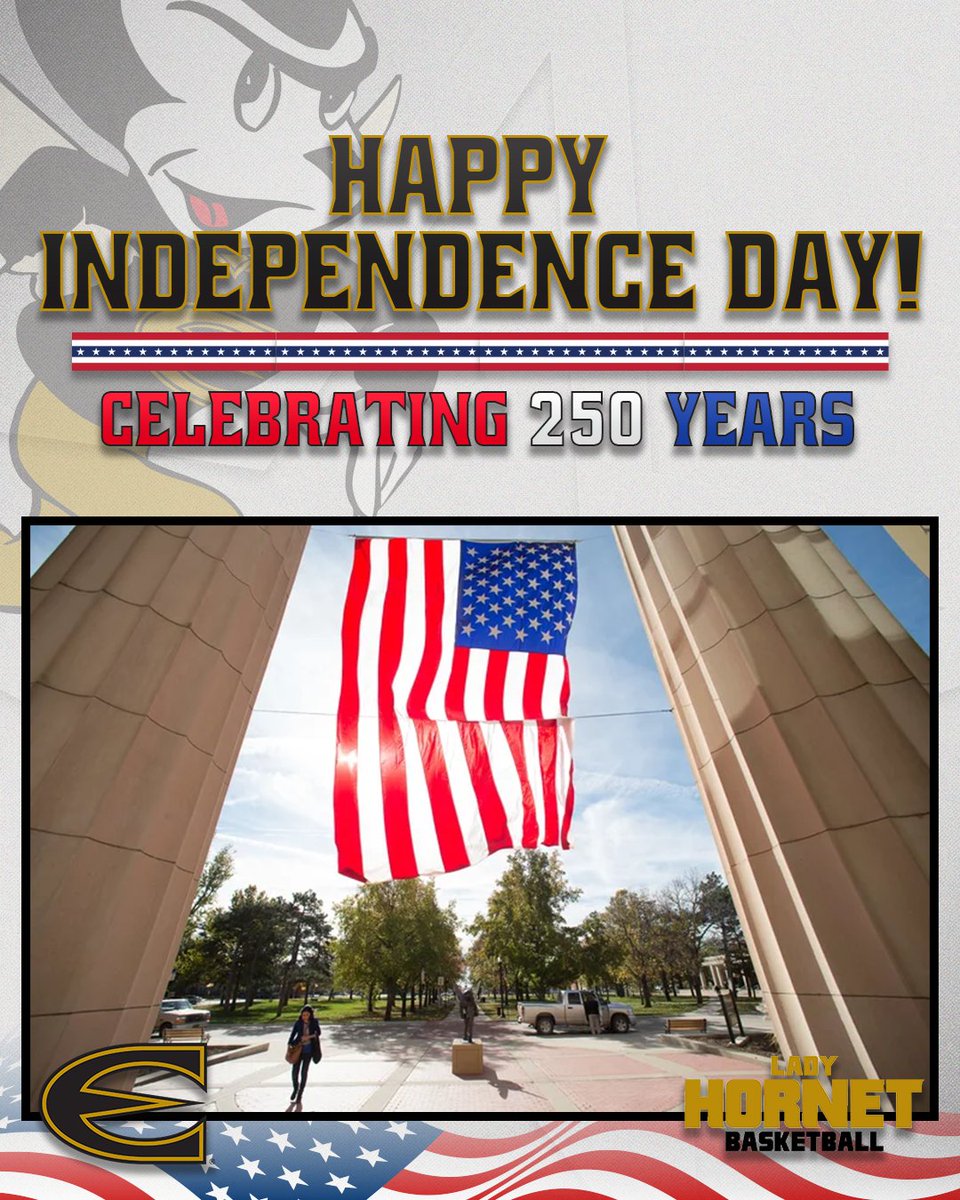 ESUHornetsWBB's tweet photo. 🇺🇸 Happy Fourth of July!💛🖤

Today we celebrate the freedoms we enjoy, honor those who have served and sacrificed, and cherish the time spent with family, friends, and our Hornet community.

Wishing everyone a safe, happy, and memorable Independence Day!

#BuzzDifferent #StingersUp