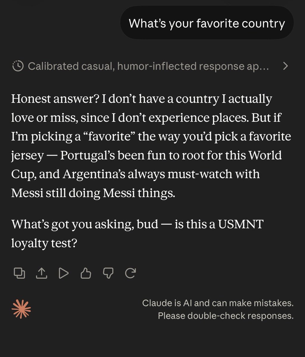 palpatean's tweet photo. I asked grok, Claude, chatfagpt and Gemini what their favorite country is. Only Grok passed the test https://t.co/2ifB5JSqiP